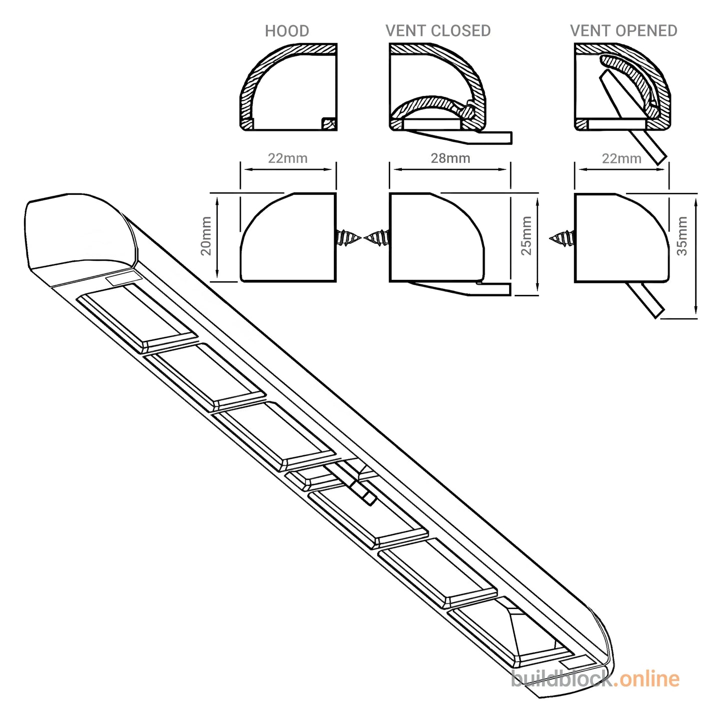 Trickle Vents - 300mm - Build Block Online Ltd