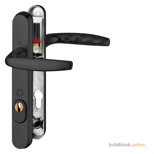 Very High Quality Black Security Hoppe Door Handle set - Build Block Online Ltd