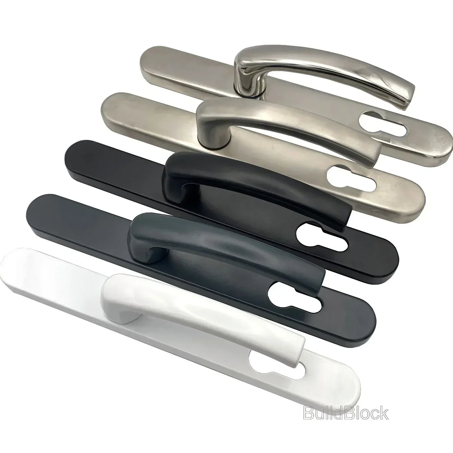 Brushed Stainless Steel Door Handle Set - Build Block Online Ltd