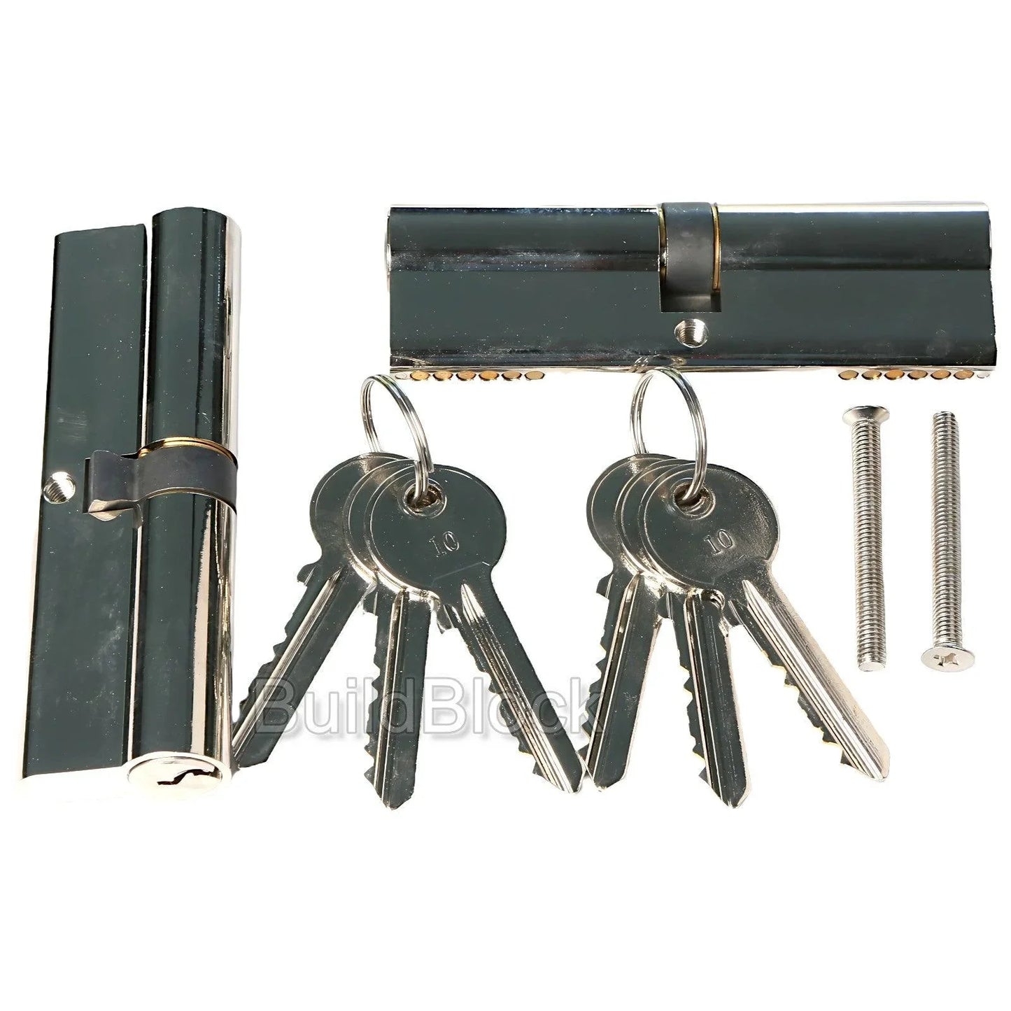 50 / 50 Nickel Key Alike Pair or single Euro Cylinder - Build Block Online Ltd