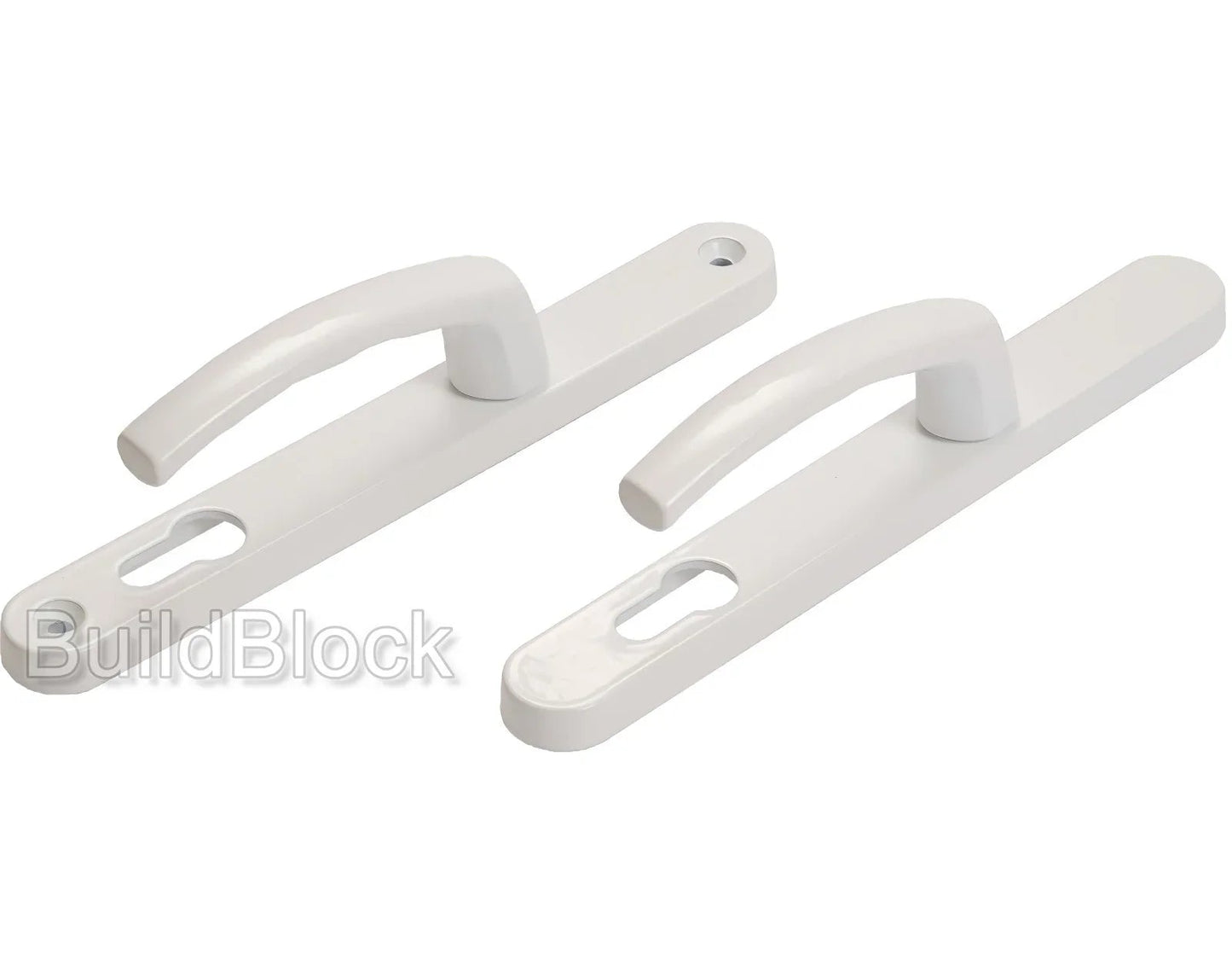 White Sprung Door Handle Set