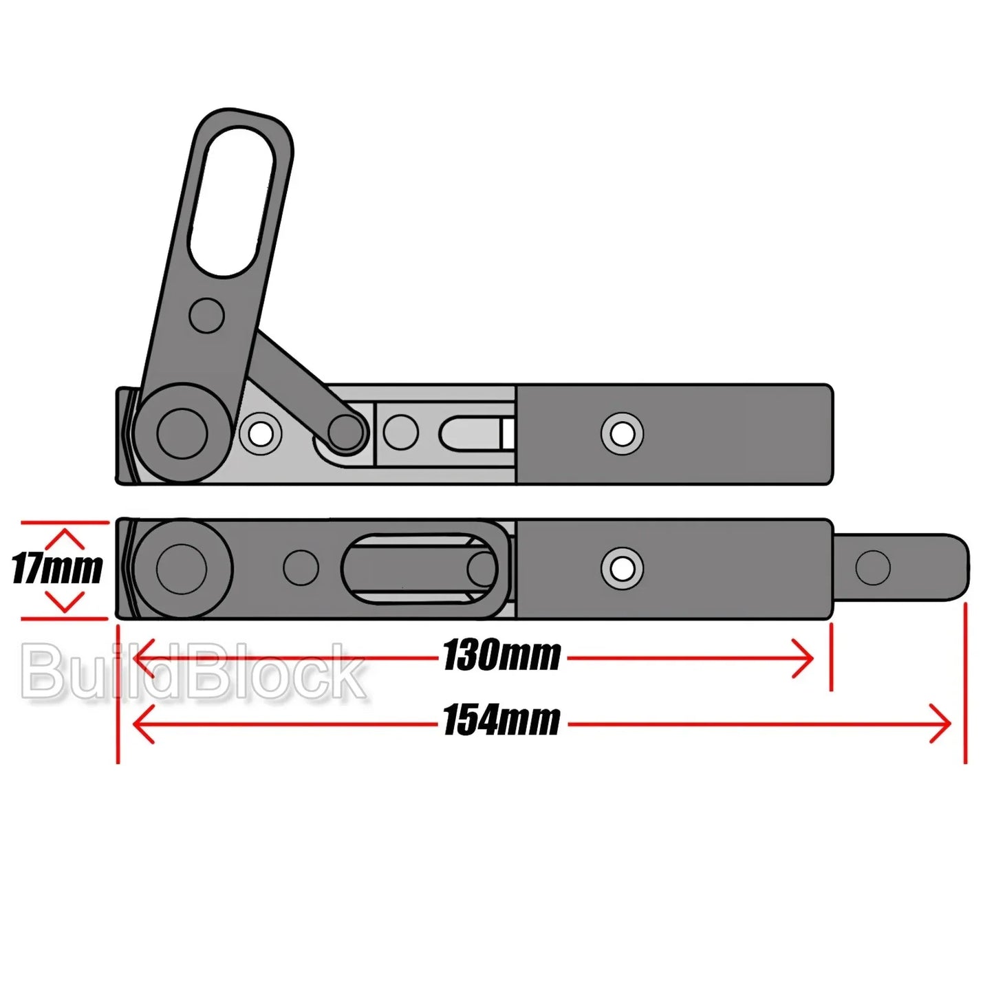 Universal Long Finger Operated Door, Window Shootbolt - Build Block Online Ltd