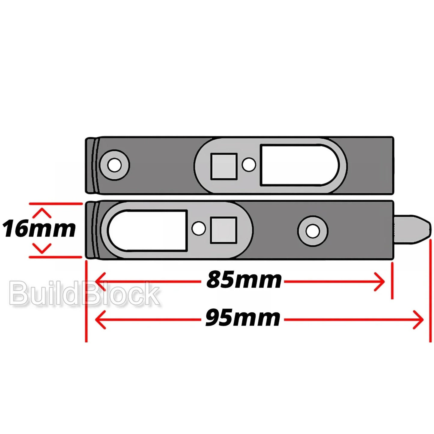 Universal Short Finger Operated Door, Window Shootbolt - Build Block Online Ltd