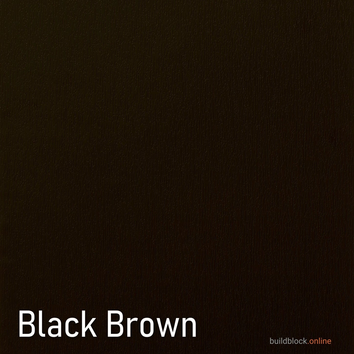 Black Brown Renolit woodgrain foil swatch - the finish of the Black Brown (Black) uPVC door weather bar