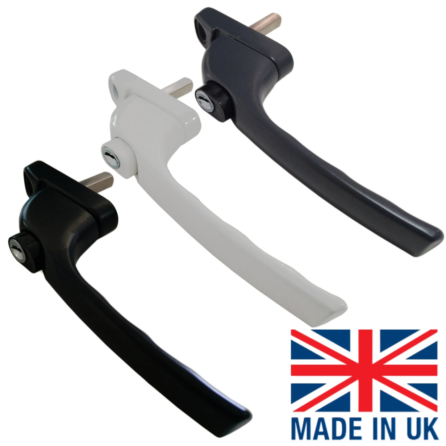 Gold Window Handle with interchangeable spindle - Build Block Online Ltd
