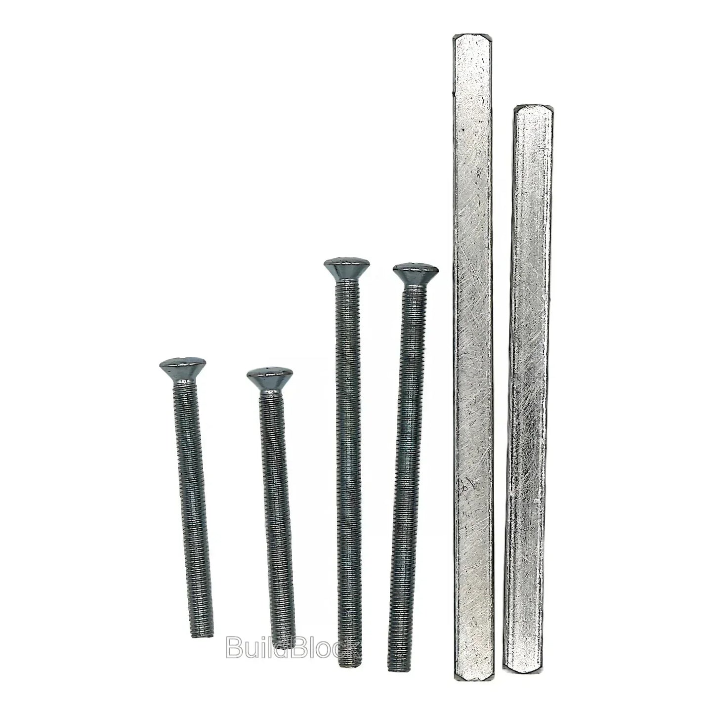 Brushed Stainless Steel Door Handle Set - Build Block Online Ltd