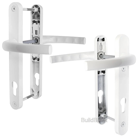 High Quality White Sprung Door Handle Set - Build Block Online Ltd