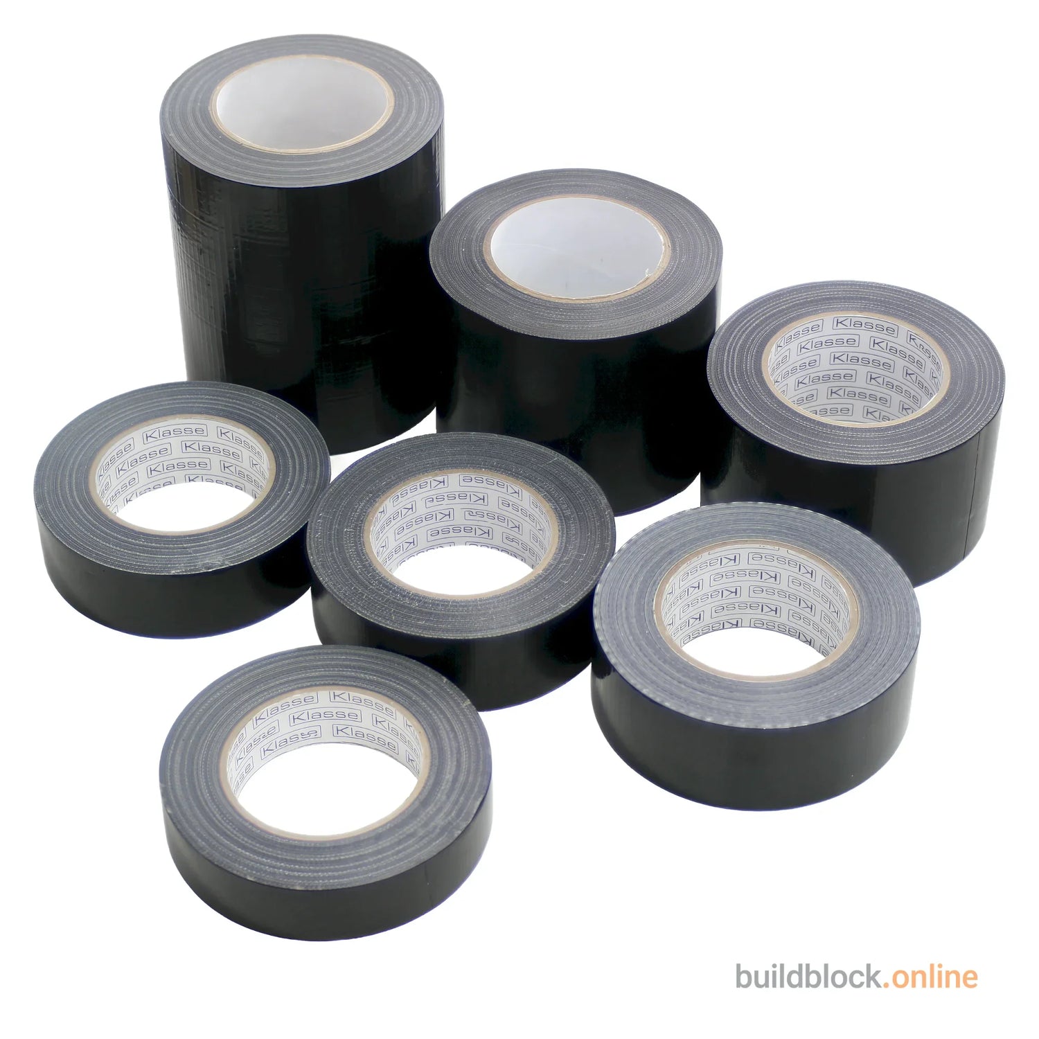 Black Duct Tape - 25mm to 150mm Widths. www.buildblockonline.co.uk