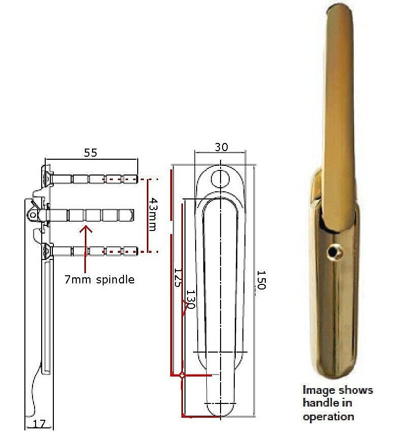 Bifold door lift and turn shootbolt handle