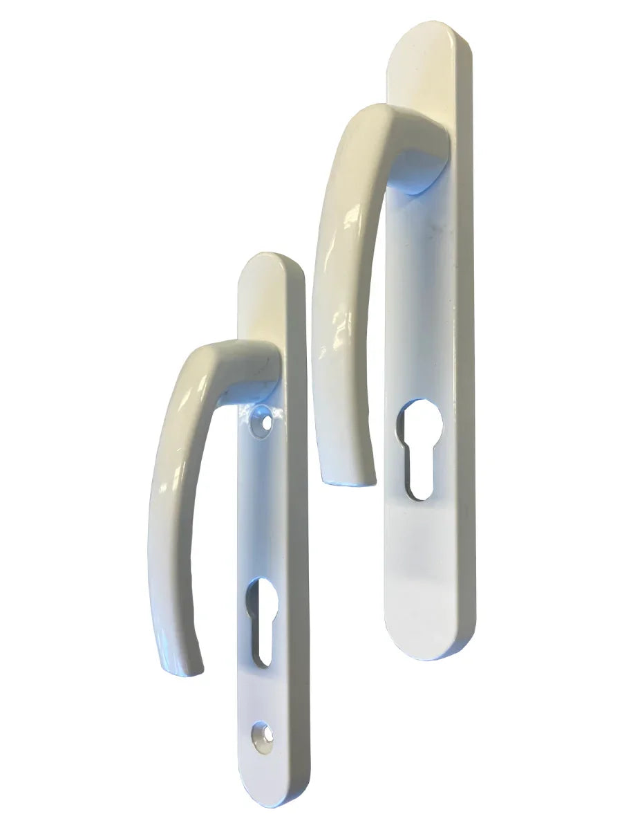White Sprung Door Handle Set
