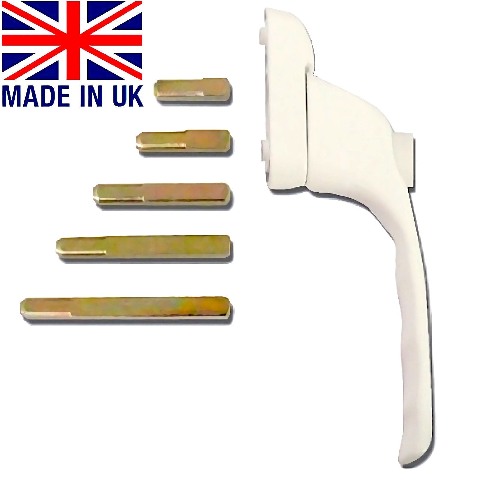Satin Silver Window Handle with interchangeable spindles - Build Block Online Ltd