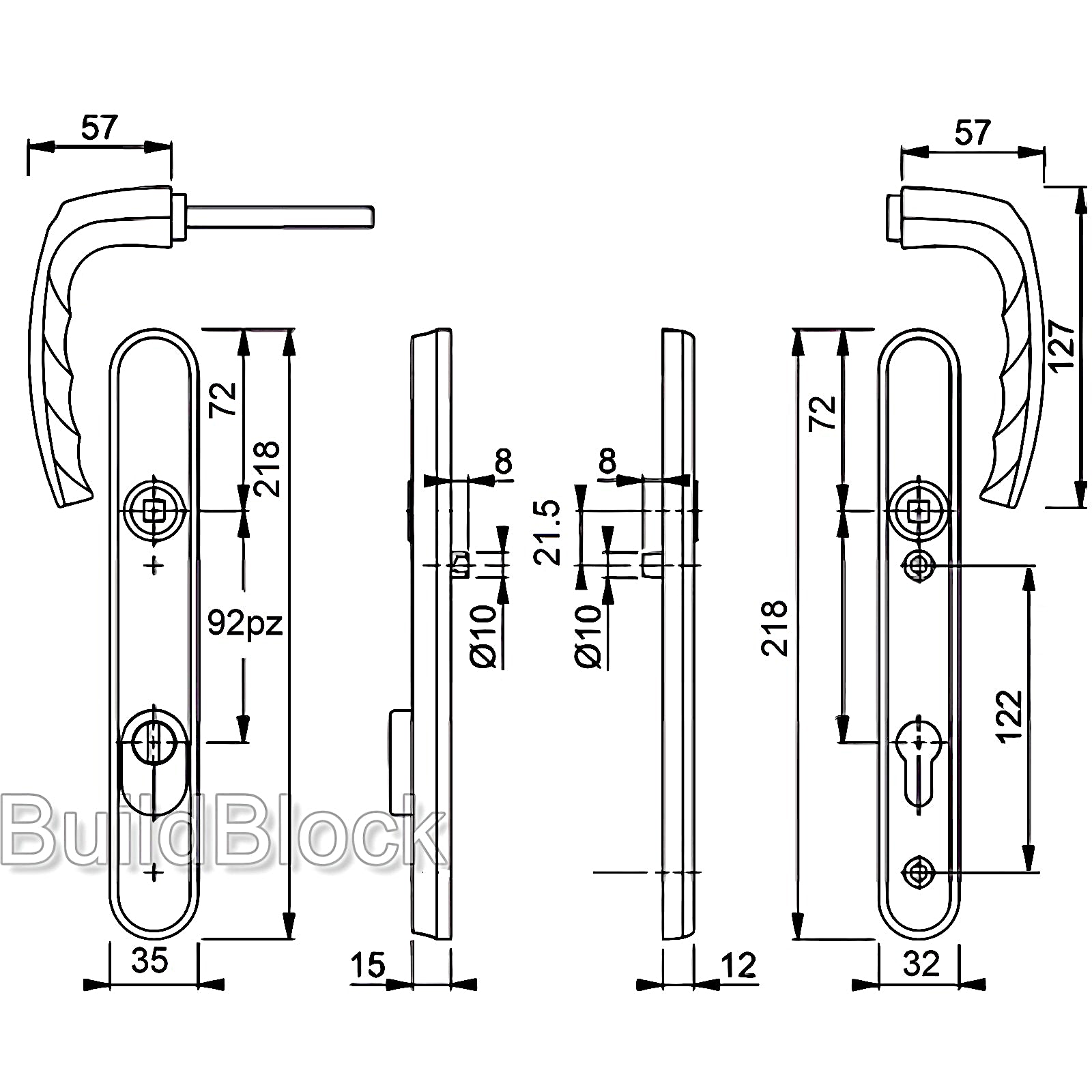 Very High Quality White Security Hoppe Door Handle set - Build Block Online Ltd