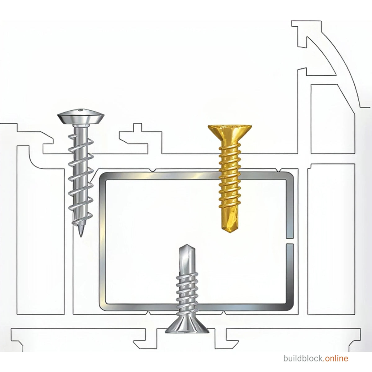 Photograph of the stainless pan head window screw 4.3 x 20mm