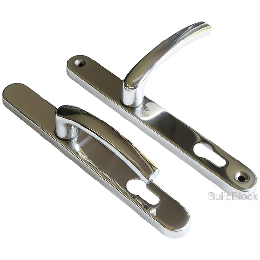 Polished Chrome Stainless Steel Door Handle Set - Build Block Online Ltd