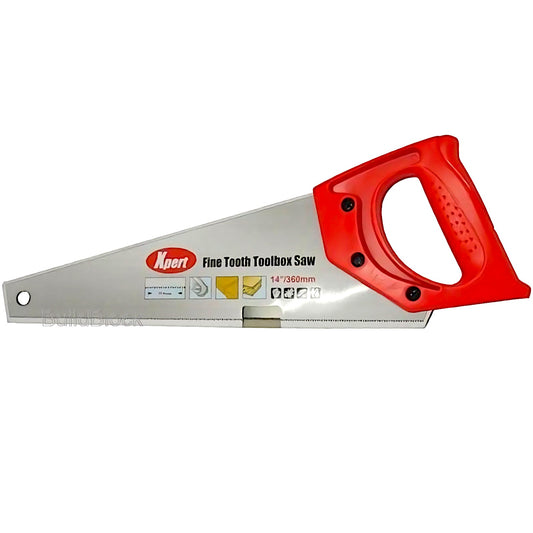 Fine Tooth Toolbox saw 360mm for cutting Plastics - Build Block Online Ltd