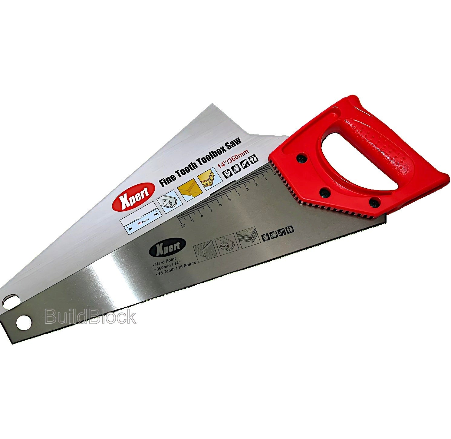 Fine Tooth Toolbox saw 360mm for cutting Plastics - Build Block Online Ltd
