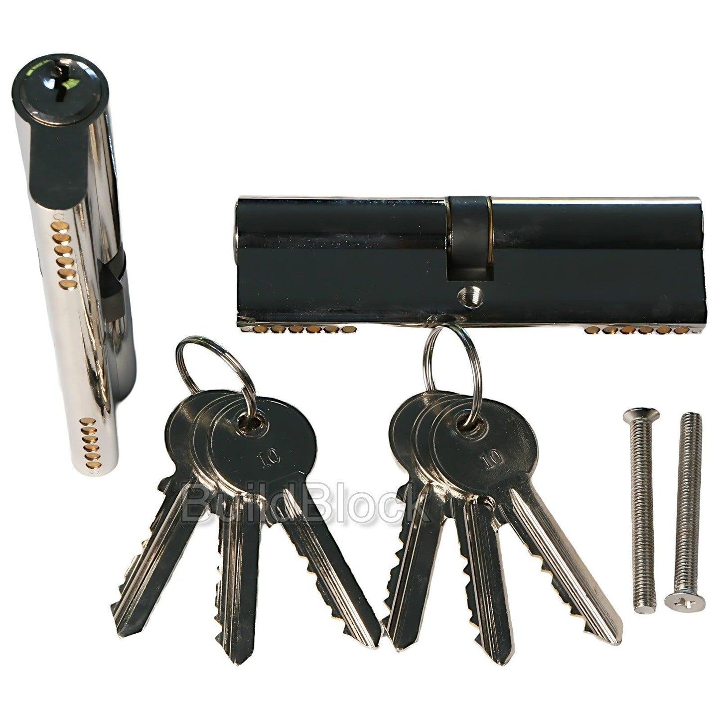 50 / 50 Nickel Key Alike Pair or single Euro Cylinder - Build Block Online Ltd