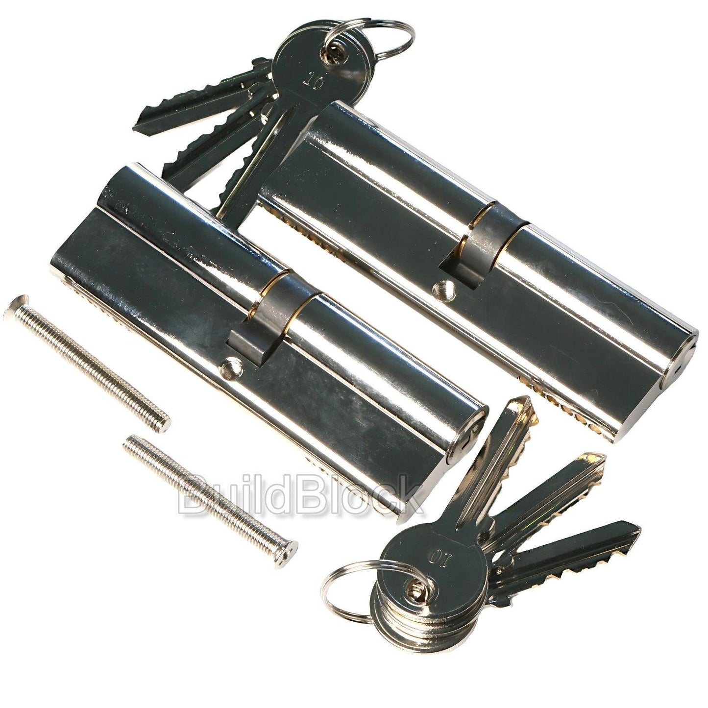 50 / 50 Nickel Key Alike Pair or single Euro Cylinder - Build Block Online Ltd