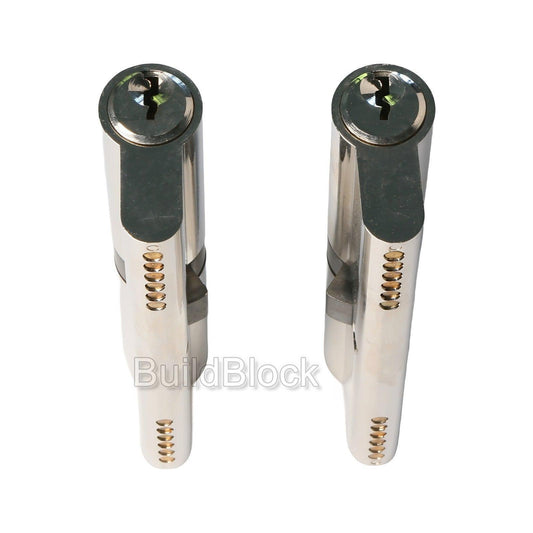 50 / 50 Nickel Key Alike Pair or single Euro Cylinder - Build Block Online Ltd
