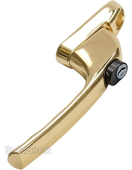 Gold Window Handle with interchangeable spindle - Build Block Online Ltd