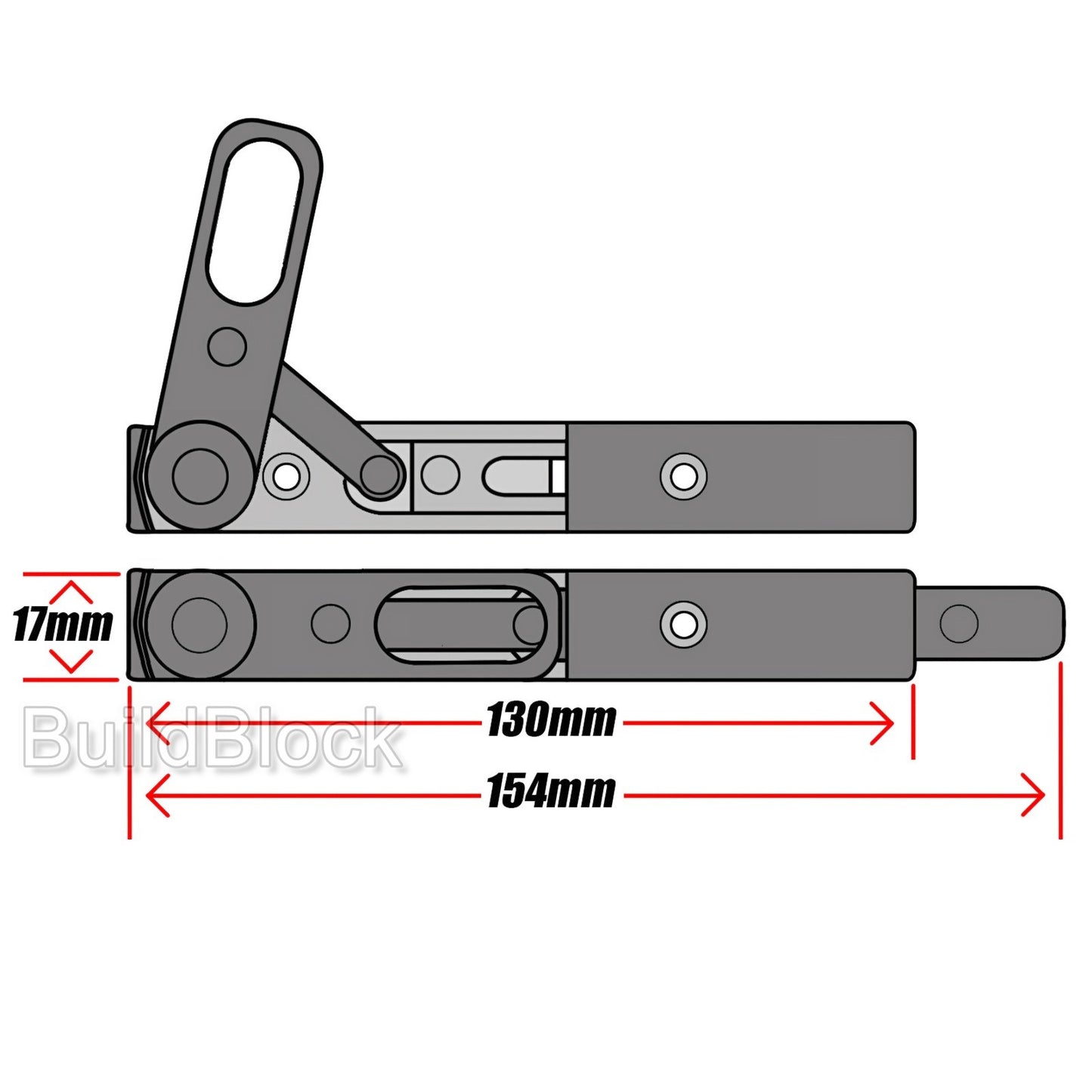 Universal Long Finger Operated Door, Window Shootbolt - Build Block Online Ltd