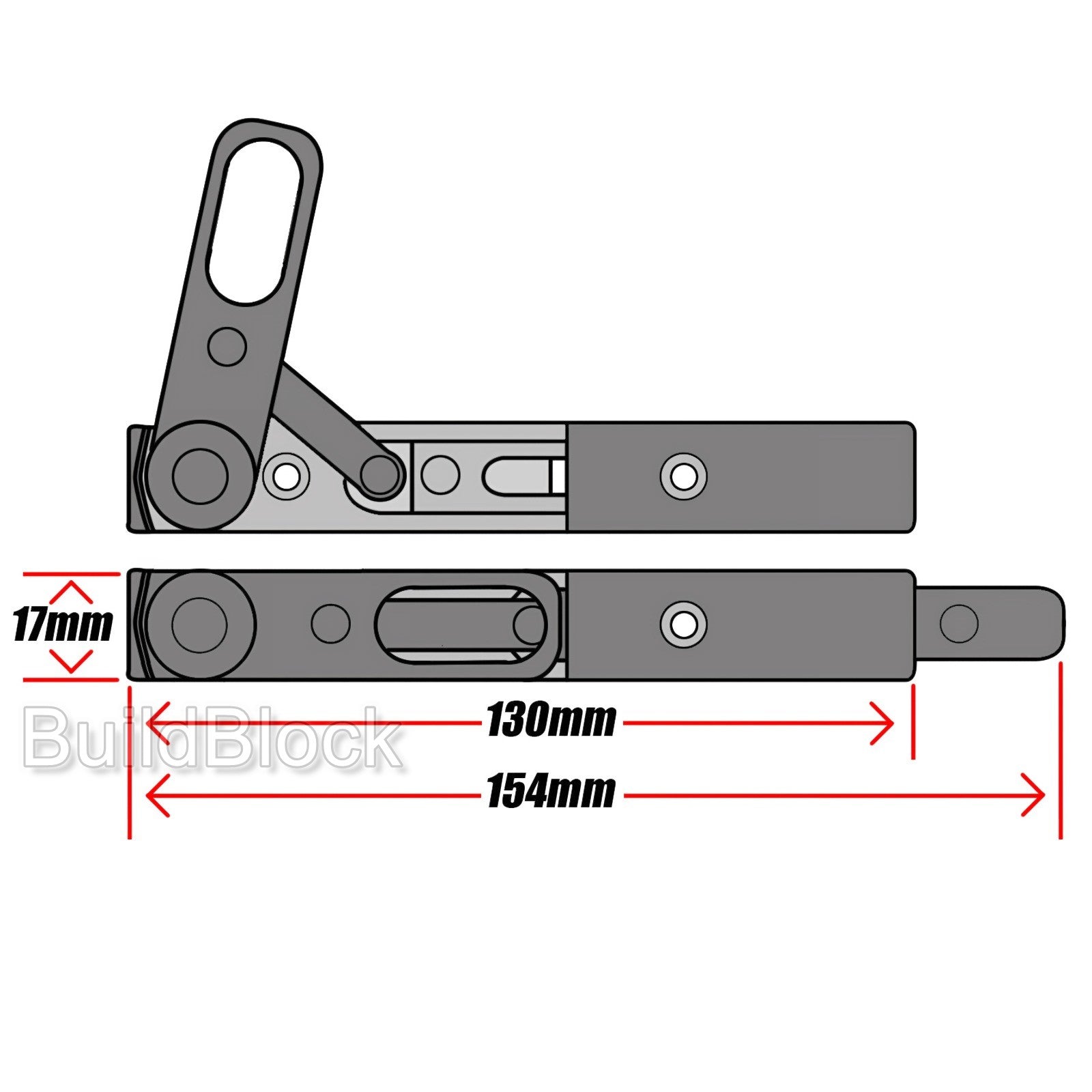 Universal Long Finger Operated Door, Window Shootbolt - Build Block Online Ltd