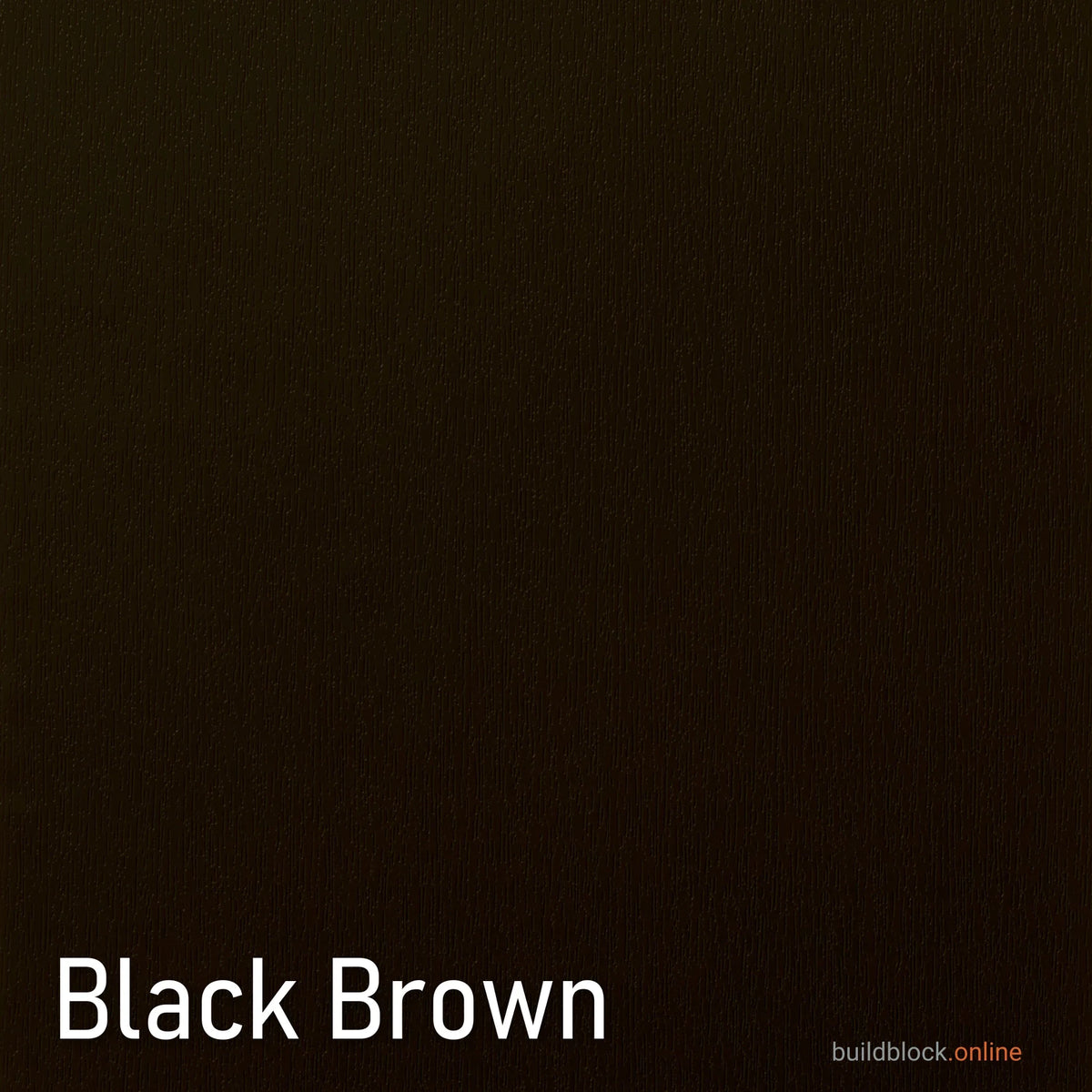 Black Brown Renolit woodgrain foil swatch - the finish of the Black Brown (Black) uPVC door weather bar