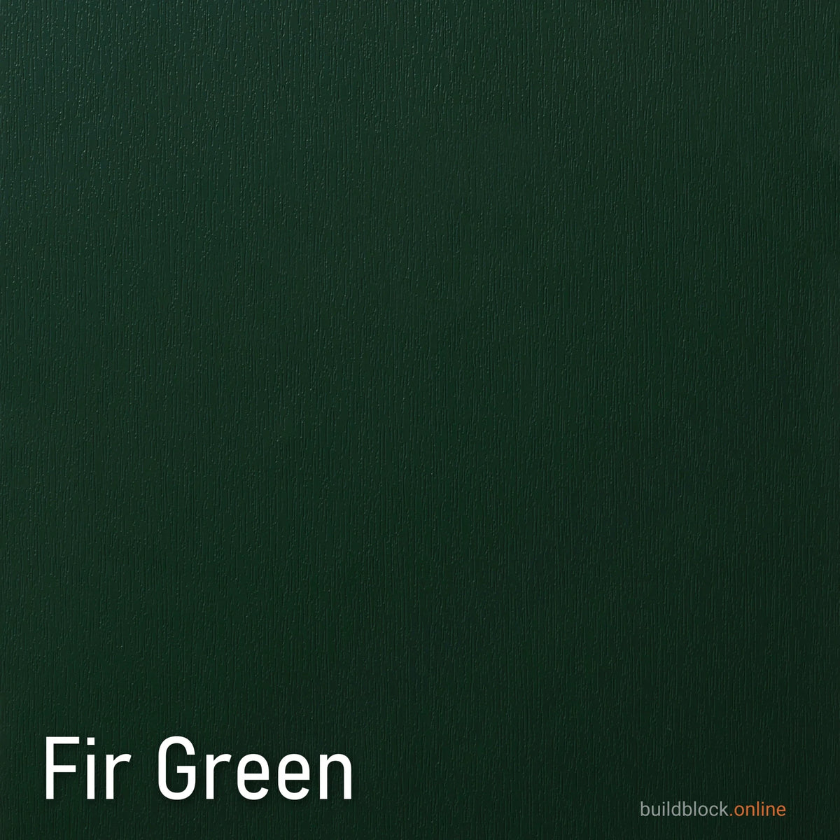 Fir Green Renolit woodgrain foil swatch - the finish of the Fir Green (Dark Green) uPVC door weather bar