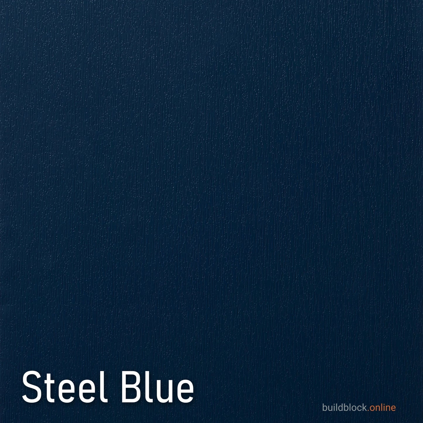 Steel Blue Renolit foil swatch - the finish of the Steel Blue uPVC door weather bar