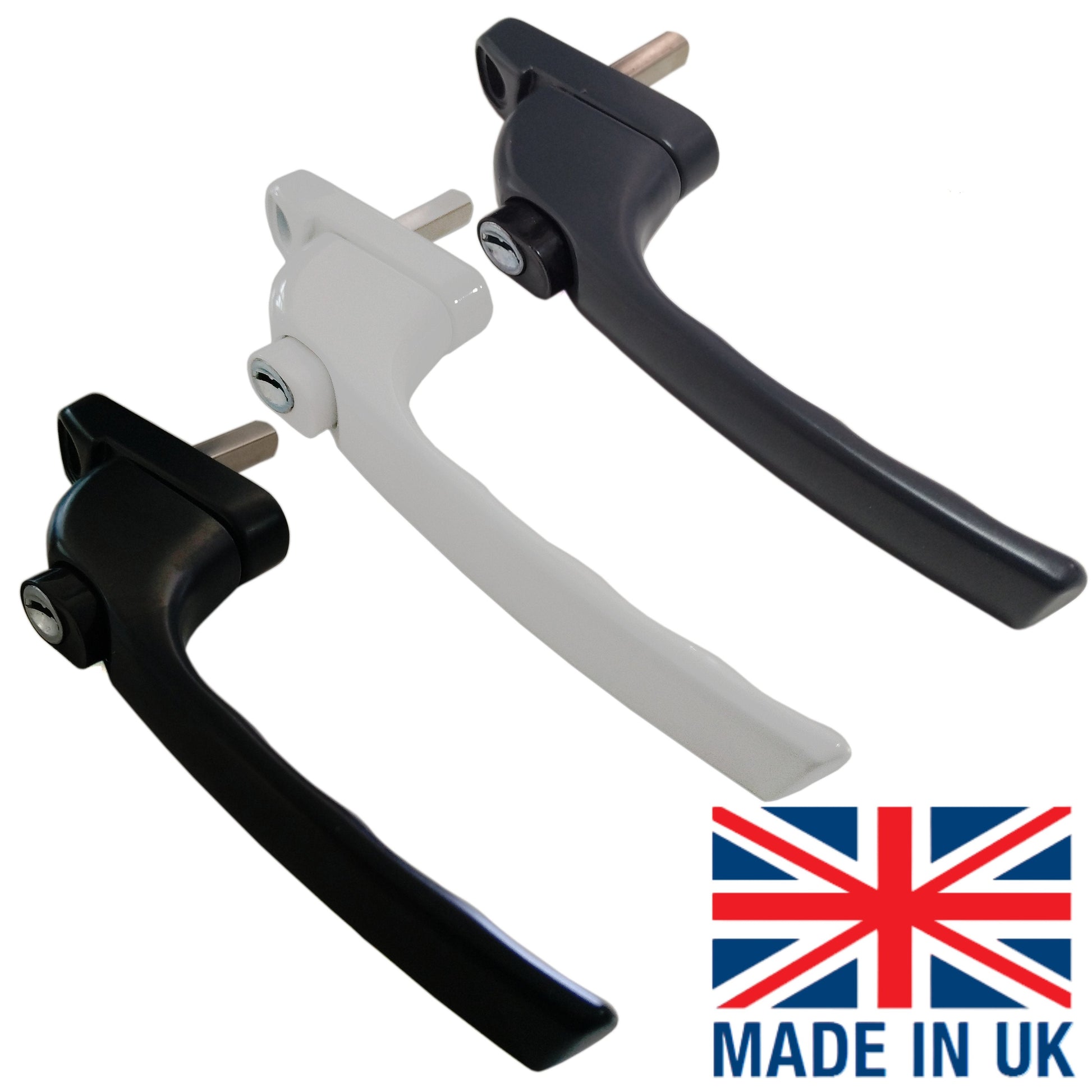 Satin Silver Window Handle with interchangeable spindles - Build Block Online Ltd